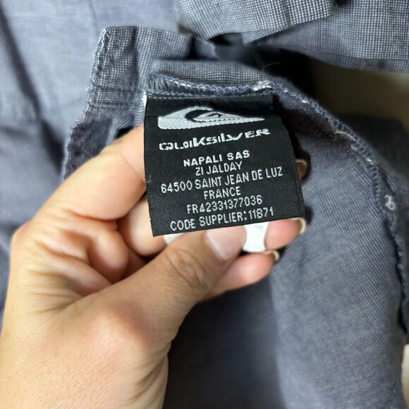 Quiksilver Men's Tahiti Palms Button Up Woven Shirt Grey Size XL - Picture 3 of 6